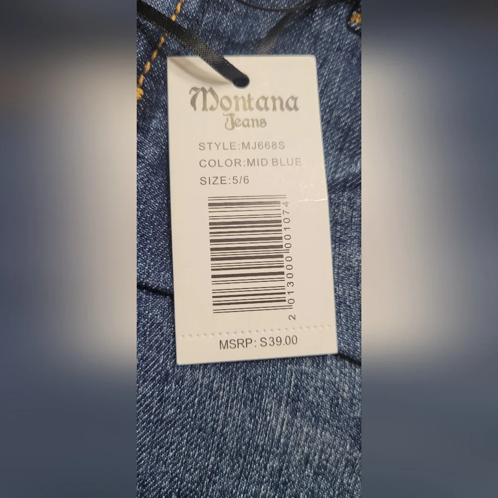 ❤️ MONTANA JEANS SHORTS LOW WAIST EMBELLISHED RHINESTONE.SIZE: 5/6 COLOR:  BLUE - Picture 10 of 14